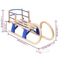 Slee met rugleuning inklapbaar 110 cm multiplex - thumbnail