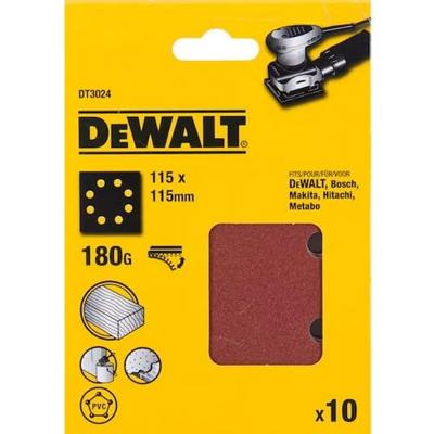 DeWalt Accessoires Schuurpapier 1/4, 115x115mm, geperforeerd, velcro, K180 - DT3024-QZ - thumbnail