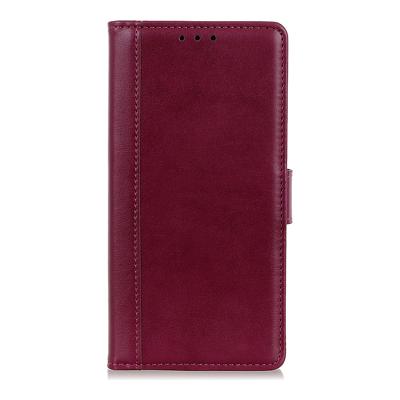 Shop4 - Motorola One Vision Hoesje - Wallet Case Grain Rood