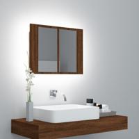 Spiegelkast LED 60x12x45 cm bewerkt hout bruin eikenkleur - thumbnail