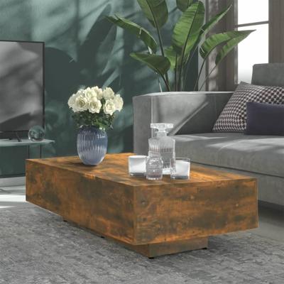 Salontafel 115x60x31 cm bewerkt hout gerookt eikenkleurig Salontafel 115x60x31 cm bewerkt hout gerookt eikenkleurig