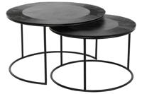 Set van 2 tafels DKD Home Decor Zwart Metaal Aluminium 76 x 76 x 44 cm - thumbnail