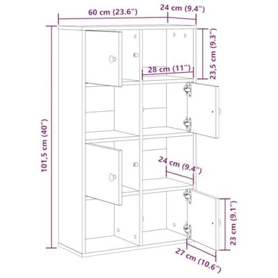 Boekenkast 60x24x101,5 cm bewerkt hout oud houtkleurig