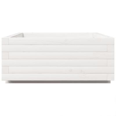 VidaXL Plantenbak 90x60x26,5 cm massief grenenhout wit
