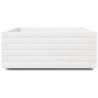 VidaXL Plantenbak 90x60x26,5 cm massief grenenhout wit - thumbnail