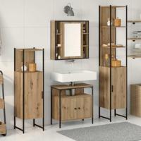 Badkamermeubelset met plank 4 pcs Artisan Eiken Bewerkt hout - thumbnail