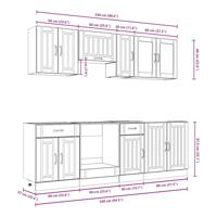 8-delige Keukenkastenset Lucca bewerkt hout glanzend wit - thumbnail