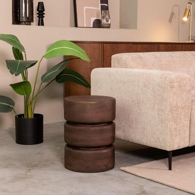 LABEL51 Ronde Bijzettafel 'Milly' Mangohout, 35cm, kleur Espresso