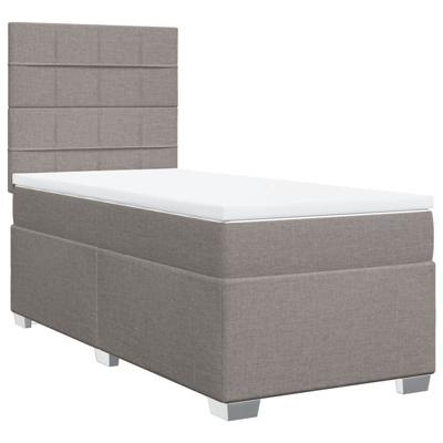 Boxspring met matras stof taupe 90x200 cm - thumbnail