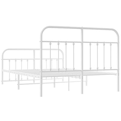 Bedframe met hoofd- en voeteneinde metaal wit 140x190 cm