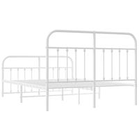 Bedframe met hoofd- en voeteneinde metaal wit 140x190 cm - thumbnail