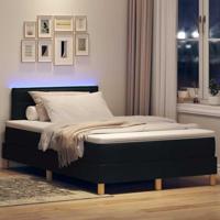 Boxspring bed met matras met hoofdeinde Zwart 120 x 200 cm Stof - thumbnail