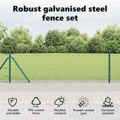 VidaXL Afrasteringspaal groen 25 x 0,5 m (16 x 16 mm gaas) staal