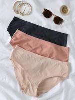 Set met 2 naadloze zwangerschapsonderbroeken van microvezel ENVIE DE FRAISE beige - thumbnail