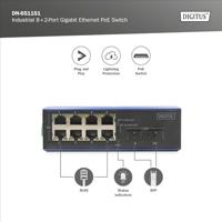 Digitus DN-651151 Industrial Ethernet Switch 8 + 2 poorten 1 GBit/s - thumbnail