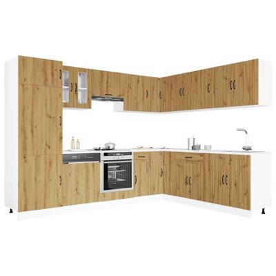 14-delige Keukenkastenset Lucca bewerkt hout artisanaal eiken