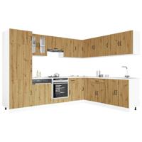 14-delige Keukenkastenset Lucca bewerkt hout artisanaal eiken - thumbnail