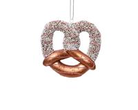 Kersthanger pretzel 10.5 cm half glitter - thumbnail