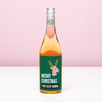 Wijnfles kerst Merry Christmas you filthy animal - Rosé (Blush Rosé) - thumbnail