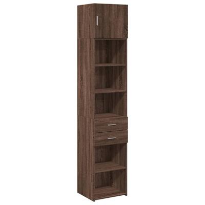 Opbergkast smal 45x42,5x225 cm bewerkt hout bruin eikenkleur