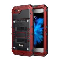 Waterdichte stofdichte schokbestendige zink legering + siliconen case voor iPhone 8 & 7 (rood) - thumbnail