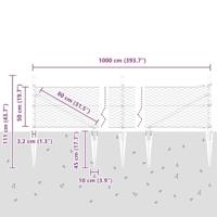 VidaXL Afrasteringspaal grijs 10 x 0,5 m (36 mm gaas) staal en pvc - thumbnail
