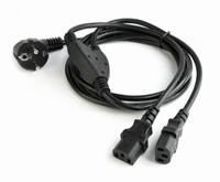 Netsnoer (C13) splitter VDE 2 meter Zwart - thumbnail