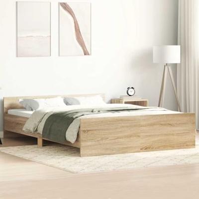 Bedframe met hoofd- en voeteneinde sonoma eikenkleur 120x190 cm
