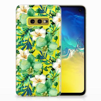 Samsung Galaxy S10e | TPU Case | Orchidee Groen Samsung Galaxy S10e | TPU Case | Orchidee Groen
