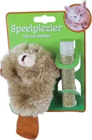 Kattenspeelgoed op kaart pluche bever met catnip vulbaar, 17 cm. - thumbnail