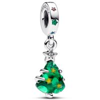 Pandora 792983C01 Hangbedel Sparkling Christmas Tree zilver-emaille-kleursteen meerkleurig - thumbnail