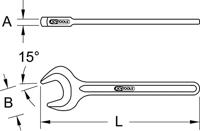 KS Tools 5170548 517.0548 Enkelvoudige steeksleutel Sleutelbreedte (metrisch) 48 mm - thumbnail