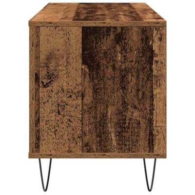 Platenkast met plank artisanaal eikenkleurig 100 x 38 x 48 cm