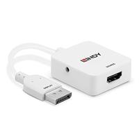 LINDY 38303 HDMI / DisplayPort Converter [1x HDMI-bus - 1x DisplayPort stekker] Wit 9.5 cm - thumbnail
