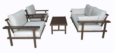 Laruna Loungeset - Hout Acacia Vintage Donker Teak Look