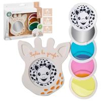 Hartvormige rammelaar - Sophie de Giraffe - Kleurrijke kralen - Geluidsmedaillons - thumbnail