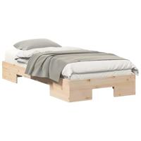Bedframe met opslag Bruin 75 x 190 cm Massief grenenhout - thumbnail