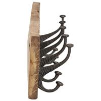 VidaXL Wandkapstok met 5 haken 100x2,5x15 cm massief gerecycled hout - thumbnail