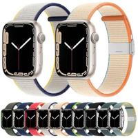 Nylon bandje met klemsluiting - Zwart - Geschikt voor Apple Watch 44mm / 45mm / 46mm / 49mm - thumbnail