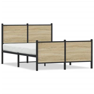 Bedframe zonder matras metaal sonoma eikenkleurig 120x190 cm