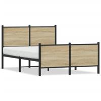 Bedframe zonder matras metaal sonoma eikenkleurig 120x190 cm - thumbnail
