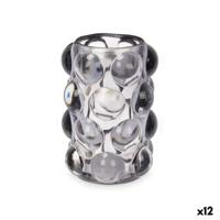 Kaarshouder Microbolletjes Grijs Kristal 8,4 x 12,5 x 8,4 cm (12 Stuks) - thumbnail