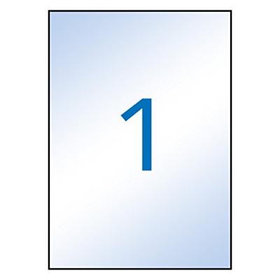 Apli Transparante etiketten ft 210 x 297 mm (b x h), 100 stuks, 1 per blad, doos van 100 blad