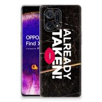 OPPO Find X5 | Siliconen hoesje | met naam Already Taken Black - thumbnail