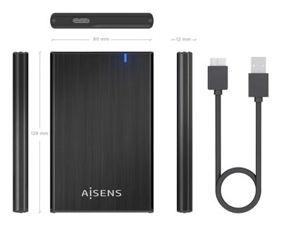 Externe Harde Schijf Aisens ASE-2528B Zwart - thumbnail