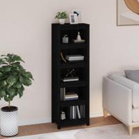 Boekenkast 50x35x154 cm massief grenenhout zwart - thumbnail