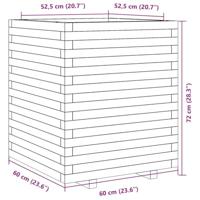 Plantenbak 60x60x72 cm massief grenenhout wit - thumbnail