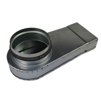 Rechthoekige (instort) Lepelhoek 140mm X 40mm Met Aansluiting Ø 100mm - thumbnail