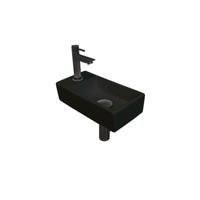 INK - Fonteinpack Porselein Links incl. Fonteinkraan - Design Sifon - Design Plug en Montageset - 360x180x90 Mm - Mat Zwart/metal Black - thumbnail