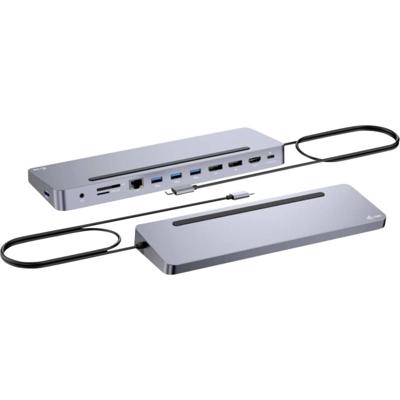 Hub USB-C i-Tec C31FLAT2PDPRO Zilverkleurig - thumbnail